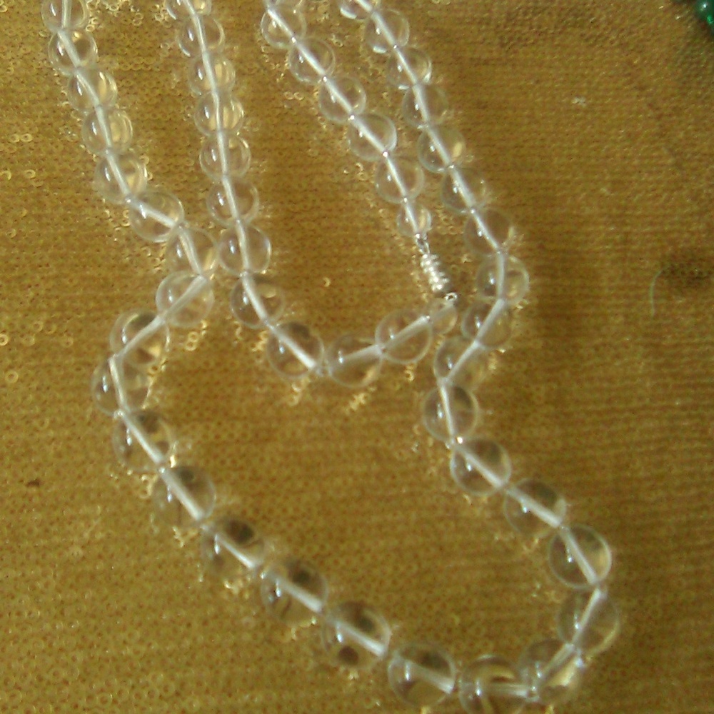 Rock crystal Necklace Crystal Balls 30 inches Vint